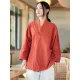Vintage Long Sleeves Loose Buttoned Tied Solid Color V-Neck Outerwear Vintage Long Sleeves Loose Buttoned Tied Solid Color V-Neck Outerwear