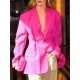 Original Long Sleeves Loose Solid Color Deep V-Neck Outerwear Blazer Original Long Sleeves Loose Solid Color Deep V-Neck Outerwear Blazer