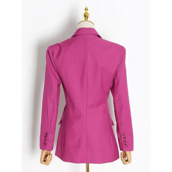 Original Long Sleeves Loose Solid Color Deep V-Neck Outerwear Blazer Original Long Sleeves Loose Solid Color Deep V-Neck Outerwear Blazer
