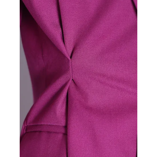 Original Long Sleeves Loose Solid Color Deep V-Neck Outerwear Blazer Original Long Sleeves Loose Solid Color Deep V-Neck Outerwear Blazer
