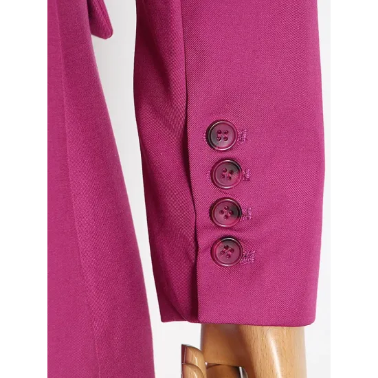 Original Long Sleeves Loose Solid Color Deep V-Neck Outerwear Blazer Original Long Sleeves Loose Solid Color Deep V-Neck Outerwear Blazer