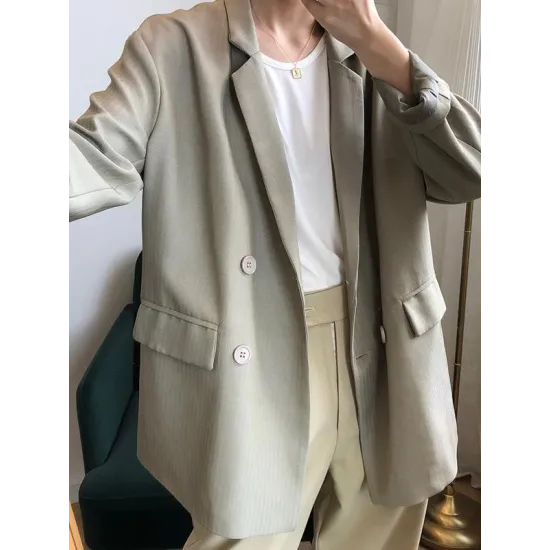 Loose Solid Color Casual Blazer Outwear Loose Solid Color Casual Blazer Outwear