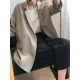 Loose Solid Color Casual Blazer Outwear Loose Solid Color Casual Blazer Outwear