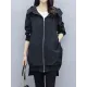 Casual Loose 4 Colors Pleated Zipper Hooded Long Sleeves Outwear Casual Loose 4 Colors Pleated Zipper Hooded Long Sleeves Outwear