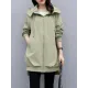 Casual Loose 4 Colors Pleated Zipper Hooded Long Sleeves Outwear Casual Loose 4 Colors Pleated Zipper Hooded Long Sleeves Outwear