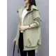 Casual Loose 4 Colors Pleated Zipper Hooded Long Sleeves Outwear Casual Loose 4 Colors Pleated Zipper Hooded Long Sleeves Outwear