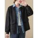 Casual False Two Loose Buttoned Contrast Color Split-Joint Lapel Collar Outerwear Casual False Two Loose Buttoned Contrast Color Split-Joint Lapel Collar Outerwear