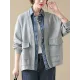 Casual False Two Loose Buttoned Contrast Color Split-Joint Lapel Collar Outerwear Casual False Two Loose Buttoned Contrast Color Split-Joint Lapel Collar Outerwear