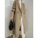 Office Belted Solid Color Notched Collar Wool Overcoat Office Belted Solid Color Notched Collar Wool Overcoat