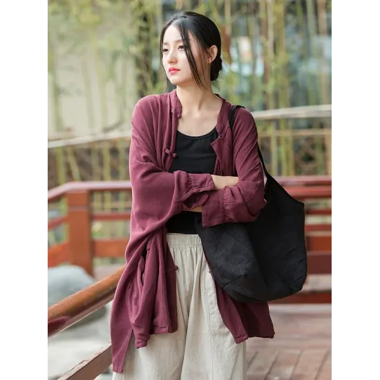 Vintage Batwing Sleeves Split-Joint Solid Color Outerwear Vintage Batwing Sleeves Split-Joint Solid Color Outerwear