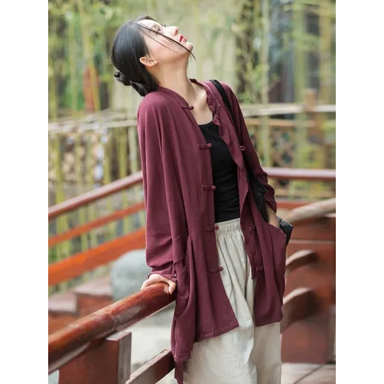 Vintage Batwing Sleeves Split-Joint Solid Color Outerwear Vintage Batwing Sleeves Split-Joint Solid Color Outerwear