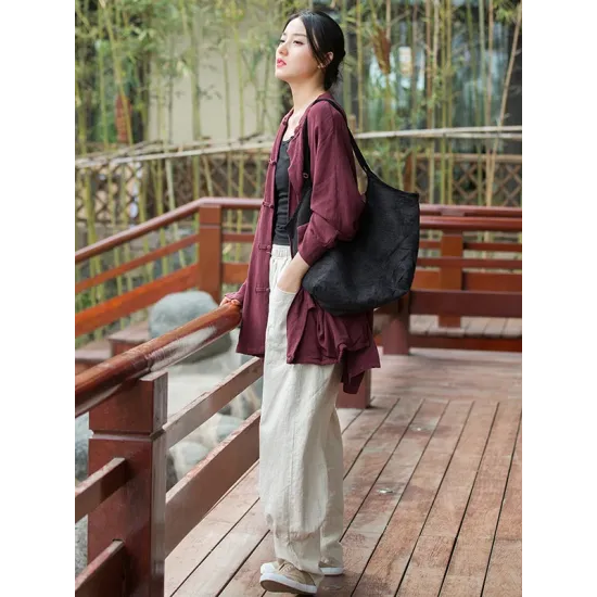 Vintage Batwing Sleeves Split-Joint Solid Color Outerwear Vintage Batwing Sleeves Split-Joint Solid Color Outerwear