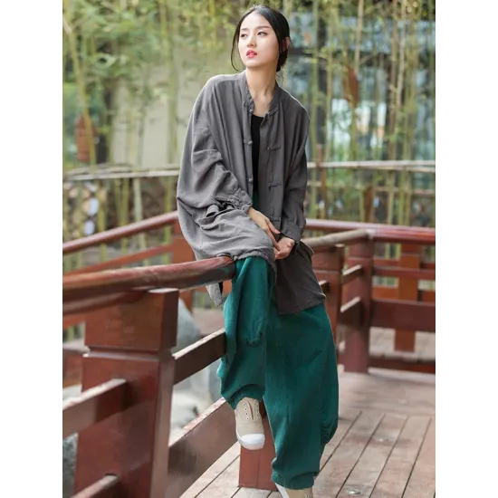 Vintage Batwing Sleeves Split-Joint Solid Color Outerwear Vintage Batwing Sleeves Split-Joint Solid Color Outerwear