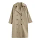 Loose Buttoned Notched Collar Trench Coat Loose Buttoned Notched Collar Trench Coat