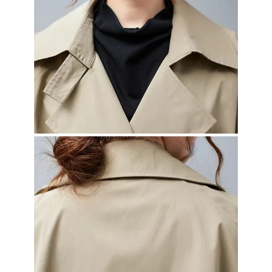 Loose Buttoned Notched Collar Trench Coat Loose Buttoned Notched Collar Trench Coat