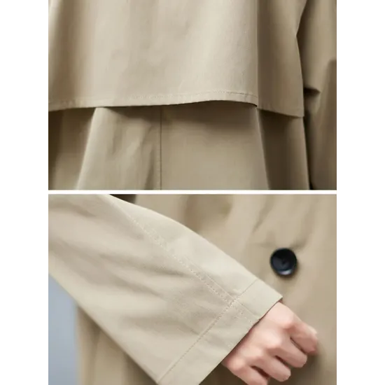 Loose Buttoned Notched Collar Trench Coat Loose Buttoned Notched Collar Trench Coat