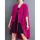 Drawstring Solid Color Half Sleeves Irregular Clipping V-Neck Outerwear Drawstring Solid Color Half Sleeves Irregular Clipping V-Neck Outerwear
