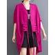 Drawstring Solid Color Half Sleeves Irregular Clipping V-Neck Outerwear Drawstring Solid Color Half Sleeves Irregular Clipping V-Neck Outerwear