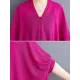 Drawstring Solid Color Half Sleeves Irregular Clipping V-Neck Outerwear Drawstring Solid Color Half Sleeves Irregular Clipping V-Neck Outerwear