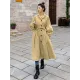 Casual Lose Tied Buttoned High-Waist Notched Collar Long Bishop Sleeves Trench Coat Casual Lose Tied Buttoned High-Waist Notched Collar Long Bishop Sleeves Trench Coat