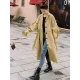 Casual Lose Tied Buttoned High-Waist Notched Collar Long Bishop Sleeves Trench Coat Casual Lose Tied Buttoned High-Waist Notched Collar Long Bishop Sleeves Trench Coat
