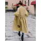 Casual Lose Tied Buttoned High-Waist Notched Collar Long Bishop Sleeves Trench Coat Casual Lose Tied Buttoned High-Waist Notched Collar Long Bishop Sleeves Trench Coat