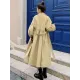 Casual Lose Tied Buttoned High-Waist Notched Collar Long Bishop Sleeves Trench Coat Casual Lose Tied Buttoned High-Waist Notched Collar Long Bishop Sleeves Trench Coat