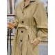 Casual Lose Tied Buttoned High-Waist Notched Collar Long Bishop Sleeves Trench Coat Casual Lose Tied Buttoned High-Waist Notched Collar Long Bishop Sleeves Trench Coat