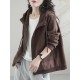 Artistic Retro Loose Long Sleeves Solid Color Zipper Hooded Outerwear Artistic Retro Loose Long Sleeves Solid Color Zipper Hooded Outerwear