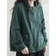 Artistic Retro Loose Long Sleeves Solid Color Zipper Hooded Outerwear Artistic Retro Loose Long Sleeves Solid Color Zipper Hooded Outerwear