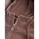 Artistic Retro Loose Long Sleeves Solid Color Zipper Hooded Outerwear Artistic Retro Loose Long Sleeves Solid Color Zipper Hooded Outerwear