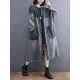 Artistic Retro Denim Long Sleeves Loose Tied Split-Joint Trench Outerwear Artistic Retro Denim Long Sleeves Loose Tied Split-Joint Trench Outerwear