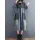 Artistic Retro Denim Long Sleeves Loose Tied Split-Joint Trench Outerwear Artistic Retro Denim Long Sleeves Loose Tied Split-Joint Trench Outerwear