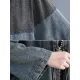 Artistic Retro Denim Long Sleeves Loose Tied Split-Joint Trench Outerwear Artistic Retro Denim Long Sleeves Loose Tied Split-Joint Trench Outerwear