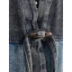 Artistic Retro Denim Long Sleeves Loose Tied Split-Joint Trench Outerwear Artistic Retro Denim Long Sleeves Loose Tied Split-Joint Trench Outerwear