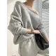 Casual Loose Long Sleeves Solid Color Off-The-Shoulder Sweater Tops Casual Loose Long Sleeves Solid Color Off-The-Shoulder Sweater Tops