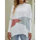 Contrast Color Batwing Sleeves Long Sleeves Round-Neck Sweater Tops Pullovers Knitwear Contrast Color Batwing Sleeves Long Sleeves Round-Neck Sweater Tops Pullovers Knitwear