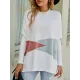 Contrast Color Batwing Sleeves Long Sleeves Round-Neck Sweater Tops Pullovers Knitwear Contrast Color Batwing Sleeves Long Sleeves Round-Neck Sweater Tops Pullovers Knitwear