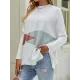 Contrast Color Batwing Sleeves Long Sleeves Round-Neck Sweater Tops Pullovers Knitwear Contrast Color Batwing Sleeves Long Sleeves Round-Neck Sweater Tops Pullovers Knitwear