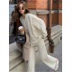 Casual Loose Solid Color Round-Neck Sweater Tops & Wide Leg Pants Suits Casual Loose Solid Color Round-Neck Sweater Tops & Wide Leg Pants Suits