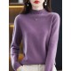 Office Long Sleeves Solid Color High-Neck Sweater Tops Pullovers Office Long Sleeves Solid Color High-Neck Sweater Tops Pullovers