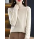 Office Long Sleeves Solid Color High-Neck Sweater Tops Pullovers Office Long Sleeves Solid Color High-Neck Sweater Tops Pullovers
