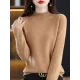 Office Long Sleeves Solid Color High-Neck Sweater Tops Pullovers Office Long Sleeves Solid Color High-Neck Sweater Tops Pullovers