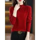 Office Long Sleeves Solid Color High-Neck Sweater Tops Pullovers Office Long Sleeves Solid Color High-Neck Sweater Tops Pullovers