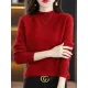 Office Long Sleeves Solid Color High-Neck Sweater Tops Pullovers Office Long Sleeves Solid Color High-Neck Sweater Tops Pullovers