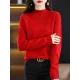 Office Long Sleeves Solid Color High-Neck Sweater Tops Pullovers Office Long Sleeves Solid Color High-Neck Sweater Tops Pullovers