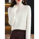 Office Long Sleeves Solid Color High-Neck Sweater Tops Pullovers Office Long Sleeves Solid Color High-Neck Sweater Tops Pullovers