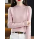 Office Long Sleeves Solid Color High-Neck Sweater Tops Pullovers Office Long Sleeves Solid Color High-Neck Sweater Tops Pullovers