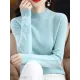 Office Long Sleeves Solid Color High-Neck Sweater Tops Pullovers Office Long Sleeves Solid Color High-Neck Sweater Tops Pullovers