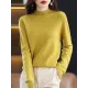 Office Long Sleeves Solid Color High-Neck Sweater Tops Pullovers Office Long Sleeves Solid Color High-Neck Sweater Tops Pullovers